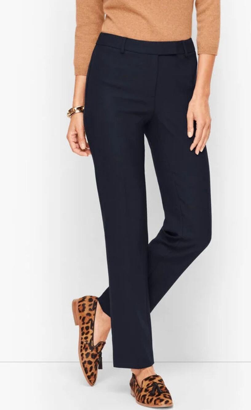 NWT Talbots Wool Blend Bi-Stretch Straight Dress Pants Sz 10 Minimalist Corpcore